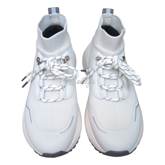 Vessi Stormburst High Women 8 White Granite Waterproof Knit DymaTex Sneaker Boot - Picture 2 of 10